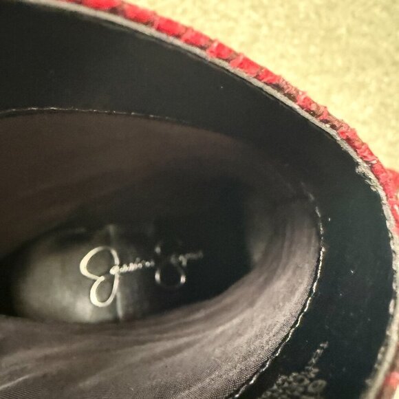 Jessica Simpson Cowgirl Cowboy Red Snake Print Studs Boots Size 6 - Picture 7 of 10